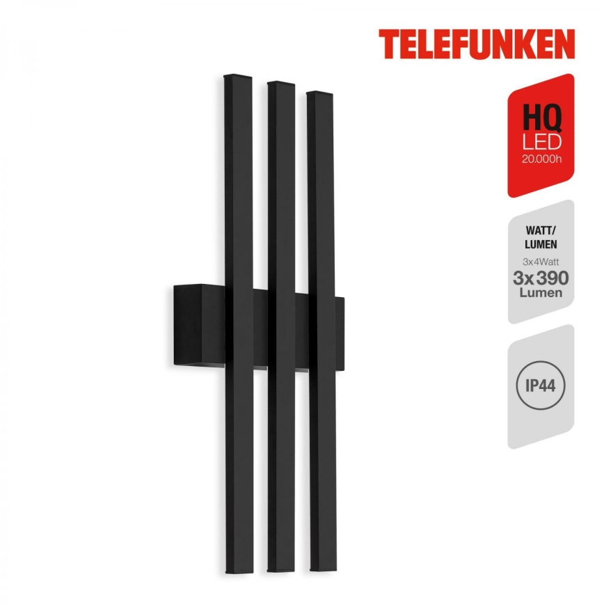 Telefunken 313305TF - LED Väli seinavalgusti 3xLED/4W/230V IP44