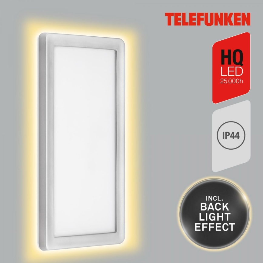 Telefunken 313604TF - LED Väli seinavalgusti LED/16W/230V IP44 hõbedane