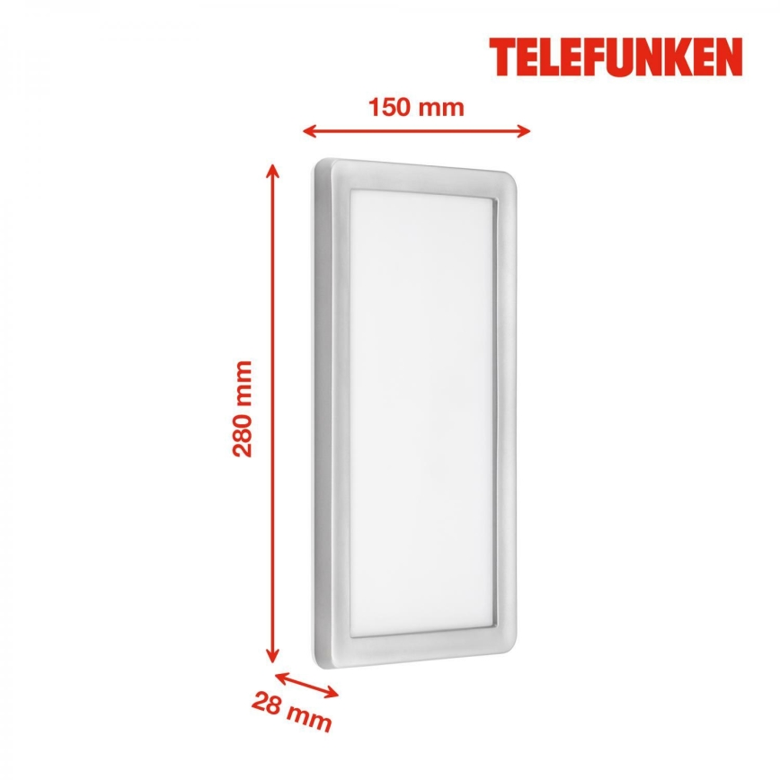 Telefunken 313604TF - LED Väli seinavalgusti LED/16W/230V IP44 hõbedane