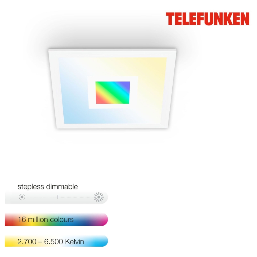 Telefunken 319006TF - LED RGBW Hämardatav valgusti LED/16W/230V 2700-6500K + kaugjuhtimispult