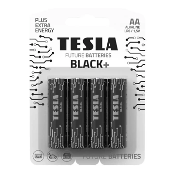 Tesla Batteries - 4 tk Alkaline patarei AA BLACK+ 1,5V 2800 mAh