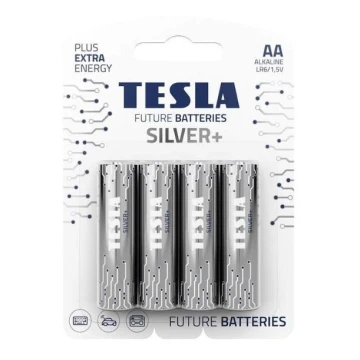 Tesla Batteries - 4 tk Alkaline patarei AA SILVER+ 1,5V 2900 mAh