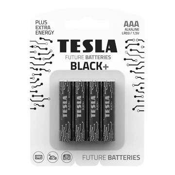 Tesla Batteries - 4 tk Alkaline patarei AAA BLACK+ 1,5V 1200 mAh