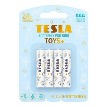Tesla Batteries - 4 tk Alkaline patarei AAA TOYS+ 1,5V 1300 mAh