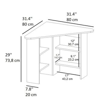 Töölaud CORNER 73,8x80 cm safiirtamm