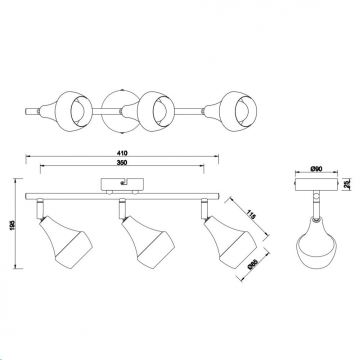 Trio - Kohtvalgusti TRUMPET 3xE14/40W/230V