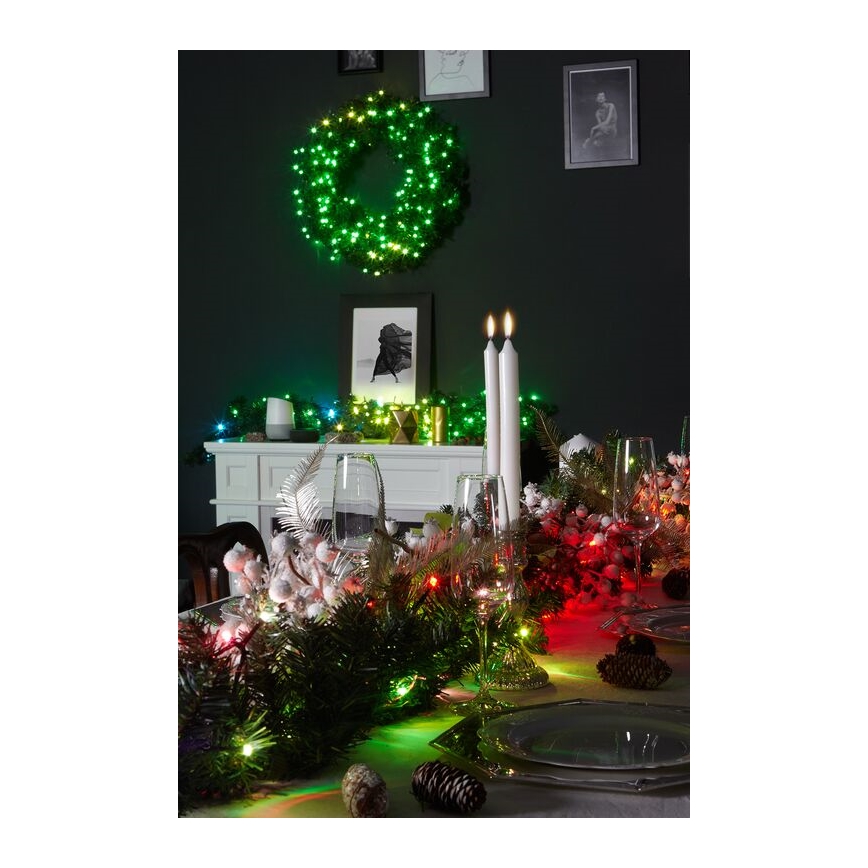 Twinkly - LED RGB Hämardatav Jõulupärg PRE-LIT WREATH 50xLED d. 61cm Wi-Fi