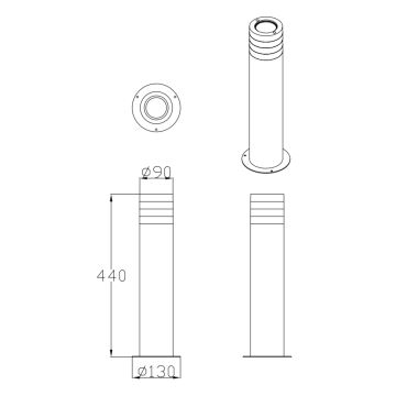 Välivalgusti RINO 1xE27/12W/230V IP54 44 cm must