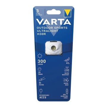 Varta 18631101401 - LED Hämardatav laetav pealamp OUTDOOR SPORTS LED/5V IPX4 valge