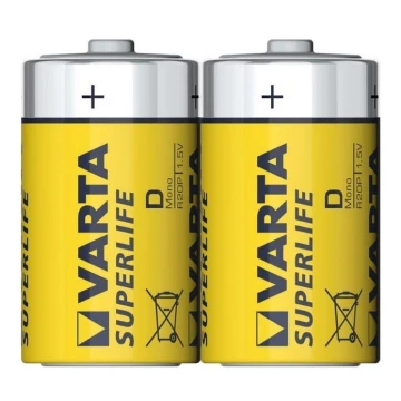 Varta 2020-2 tk Tsink-süsinik patareid SUPERLIFE D 1,5V