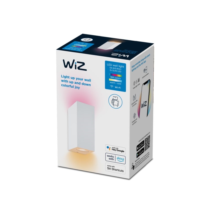 WiZ - LED RGBW Hämardatav seinavalgusti UP&DOWN 2xGU10/4,7W/230V 2200-6500K Wi-Fi CRI 90 valge