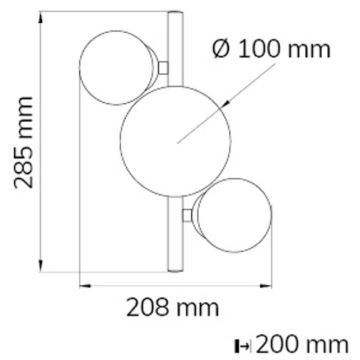 Wofi 4014.03.14.9000 - LED Seinavalgusti VILLA 3xG9/3W/230V