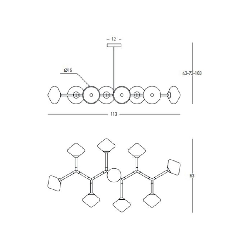 Zambelis 23023 - Ripplühter 8xG9/5W/230V kuldne