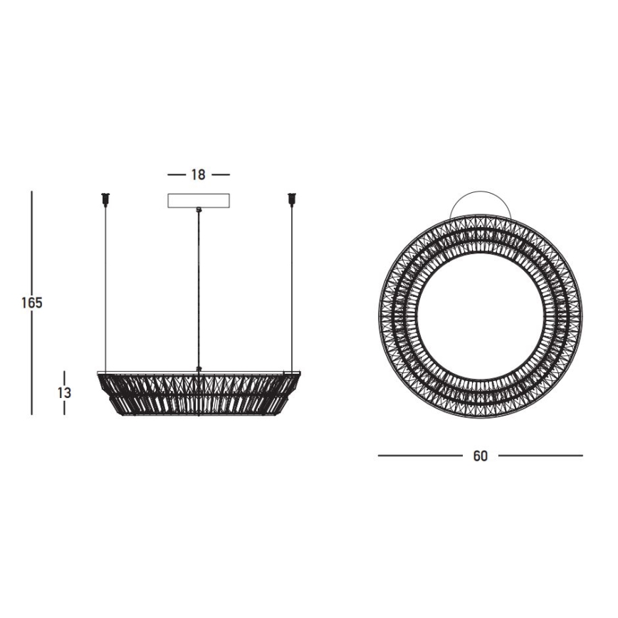 Zambelis 23046 - LED Hämardatav kristall-lühter LED/38W/230V CRI 90 3000K d. 60 cm messing