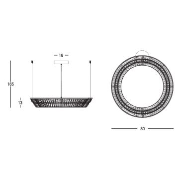 Zambelis 23048 - LED Hämardatav kristall-lühter LED/55W/230V CRI 90 3000K d. 80 cm messing