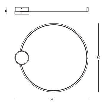 Zambelis 23098 - LED Hämardatav laevalgusti LED/24W/230V 3000K d. 60 cm must