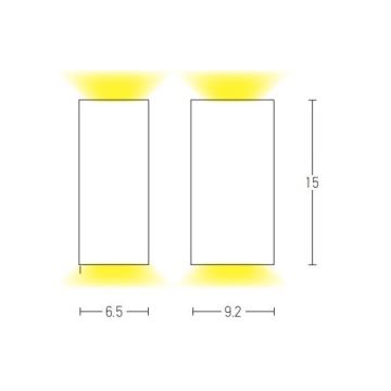 Zambelis E124 - Väli seinavalgusti 2xGU10/15W/230V IP54 antratsiit