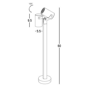 Zambelis E325 - Välivalgusti 1xGU10/15W/230V IP54 antratsiit