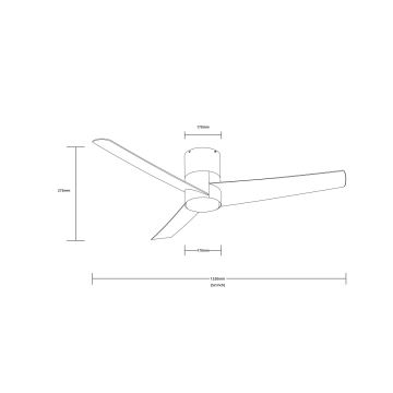 ZEVENTI - LED Laeventilaator BARROSA LED/18W/230V Wi-Fi Tuya must + kaugjuhtimispult