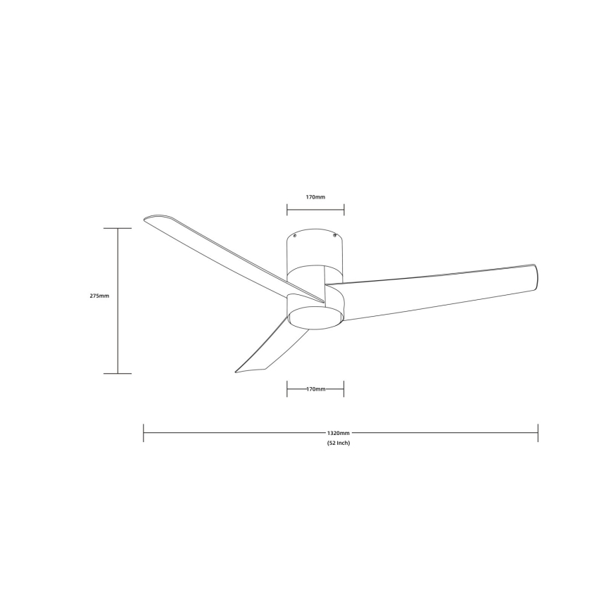 ZEVENTI - LED Laeventilaator BARROSA LED/18W/230V Wi-Fi Tuya must + kaugjuhtimispult