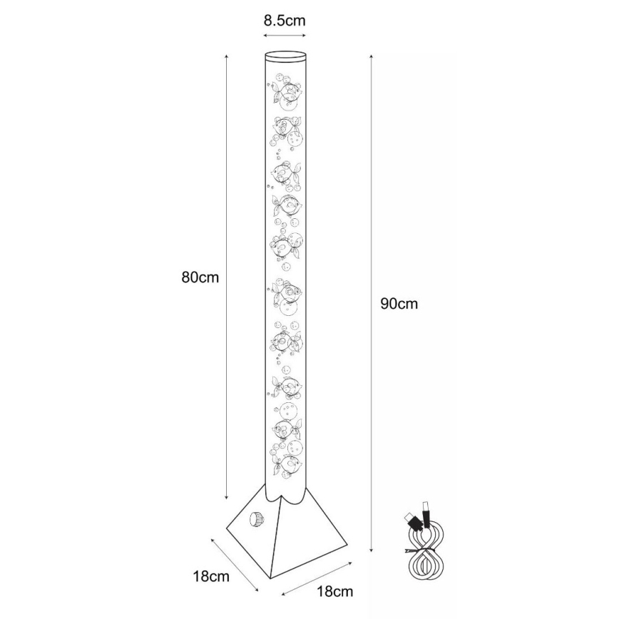 Zuma Line - LED RGB Laetav põrandalamp LED/3,6W/5V