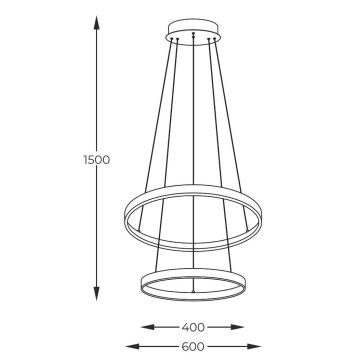 Zuma Line - LED Lühter LED/50W/230V 3000/4000/6000K d. 60 cm must