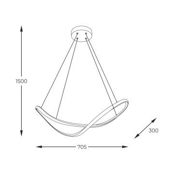 Zuma Line - LED Lühter LED/45W/230V 3000/4000/6000K must