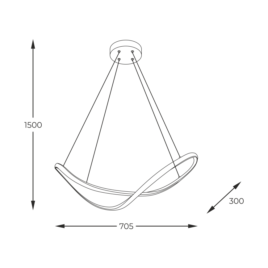 Zuma Line - LED Lühter LED/45W/230V 3000/4000/6000K must