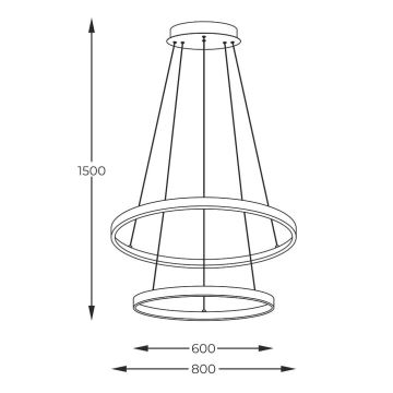 Zuma Line - LED Lühter LED/60W/230V 3000/4000/6000K d. 80 cm must