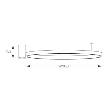 Zuma Line - LED Laevalgusti LED/40W/230V 3000/4000/6000K d. 90 cm must