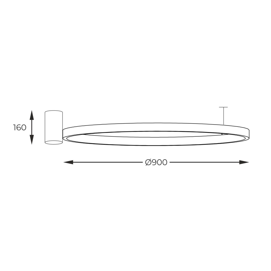 Zuma Line - LED Laevalgusti LED/40W/230V 3000/4000/6000K d. 90 cm must