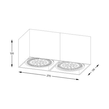 Zuma Line - Kohtvalgusti 2xGU10-ES111/15W/230V valge