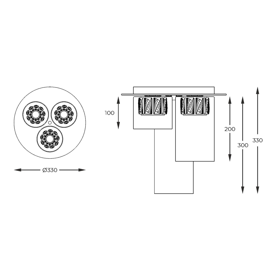 Zuma Line - LED Pinnale kinnitatav lühter 3xLED/5W/230V messing