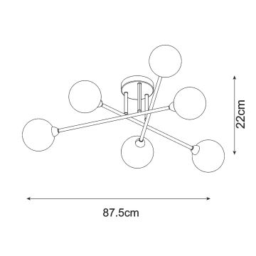 Zuma Line - Pinnale kinnitatav lühter 6xG9/3W/230V must