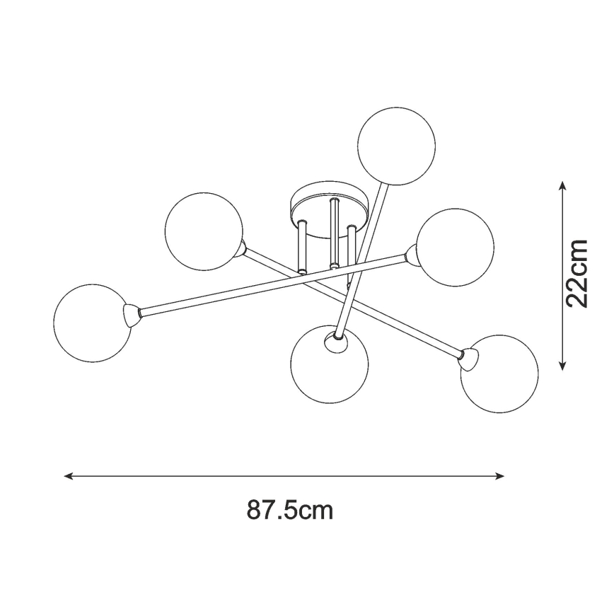 Zuma Line - Pinnale kinnitatav lühter 6xG9/3W/230V must