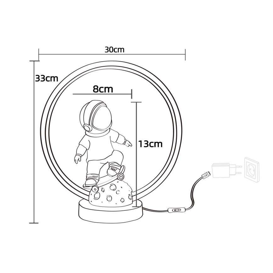 Zuma Line - LED Laualamp lastele LED/4W/230V astronaut/vaik