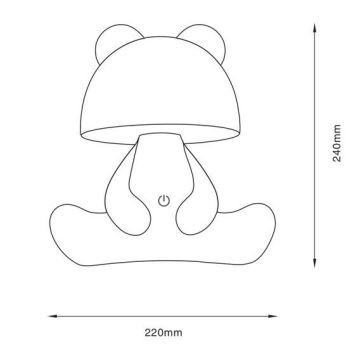 Zuma Line - LED Hämardatav children's puutetundlik laualamp LED/3W/230V karu roosa