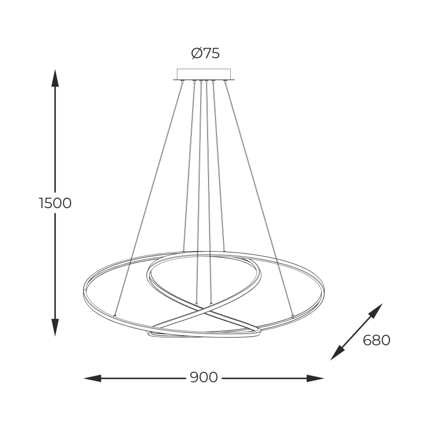 Zuma Line - LED Hämardatav lühter LED/56W/230V kuldne