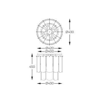 Zuma Line - Laevalgusti 8xE14/40W/230V must