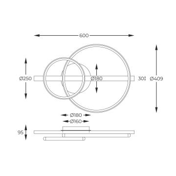 Zuma Line - LED Hämardatav pinnale kinnitatav lühter LED/17W/230V