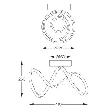 Zuma Line - LED Hämardatav pinnale kinnitatav lühter LED/26W/230V must