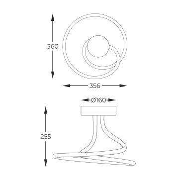 Zuma Line - LED Hämardatav pinnale kinnitatav lühter LED/26W/230V must