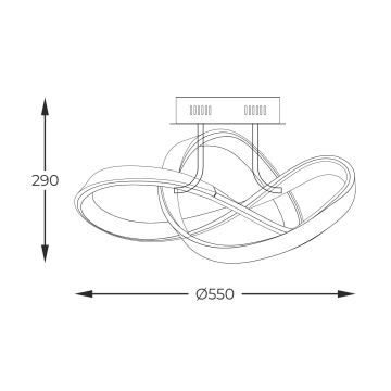 Zuma Line - LED Hämardatav pinnale kinnitatav lühter LED/44W/230V must