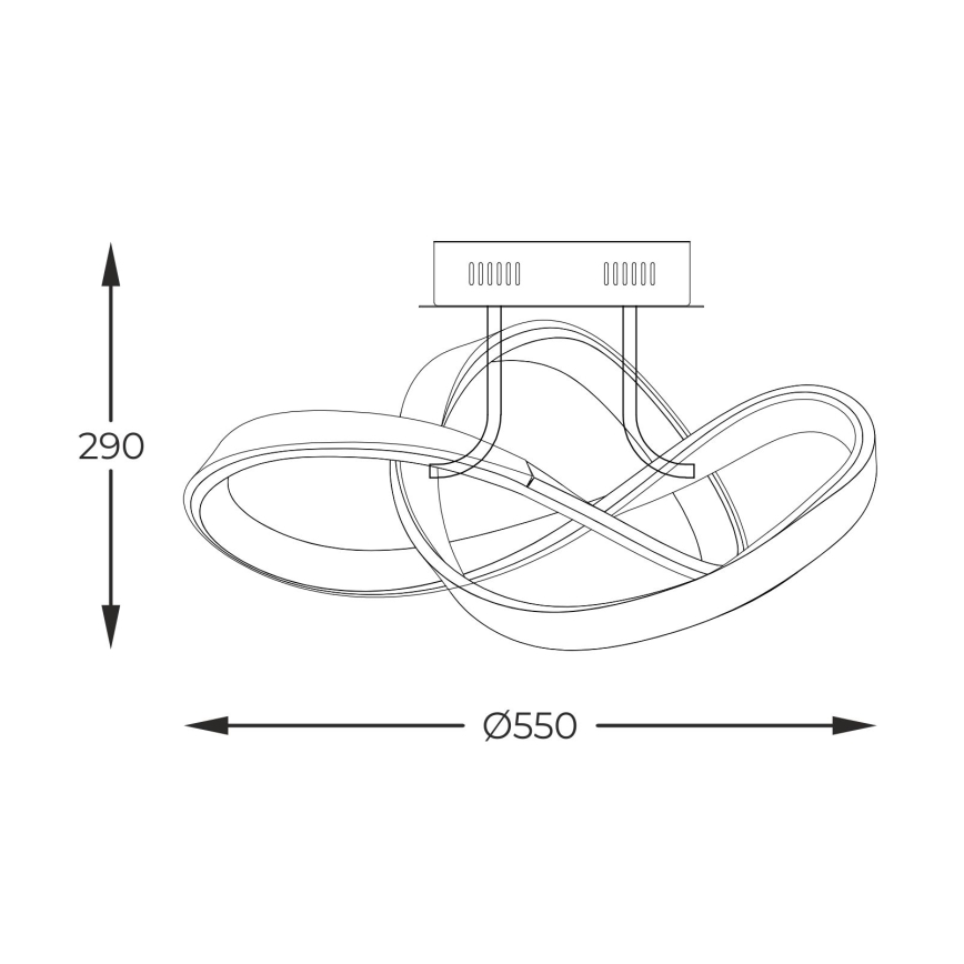 Zuma Line - LED Hämardatav pinnale kinnitatav lühter LED/44W/230V must