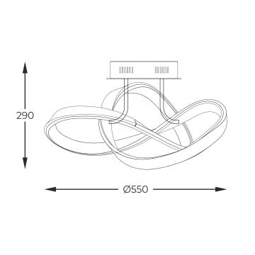 Zuma Line - LED Hämardatav pinnale kinnitatav lühter LED/44W/230V must/kuldne