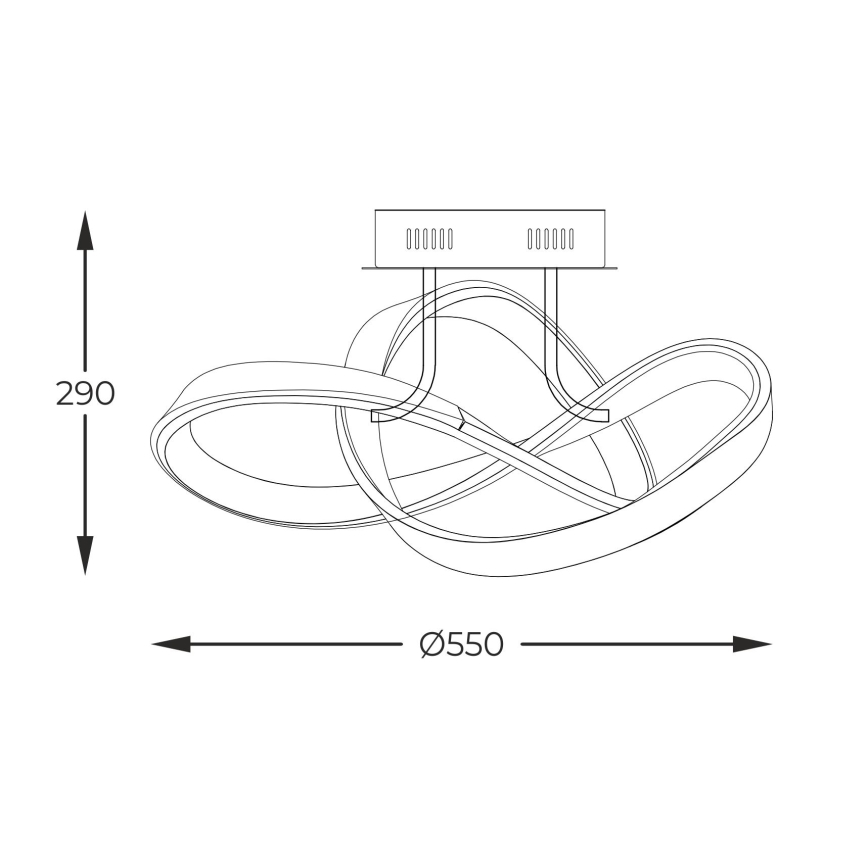 Zuma Line - LED Hämardatav pinnale kinnitatav lühter LED/44W/230V must/kuldne