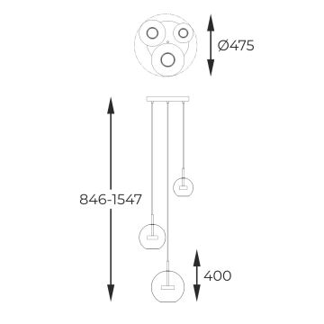 Zuma Line - LED Lühter 3xLED/5W/230V hõbedane