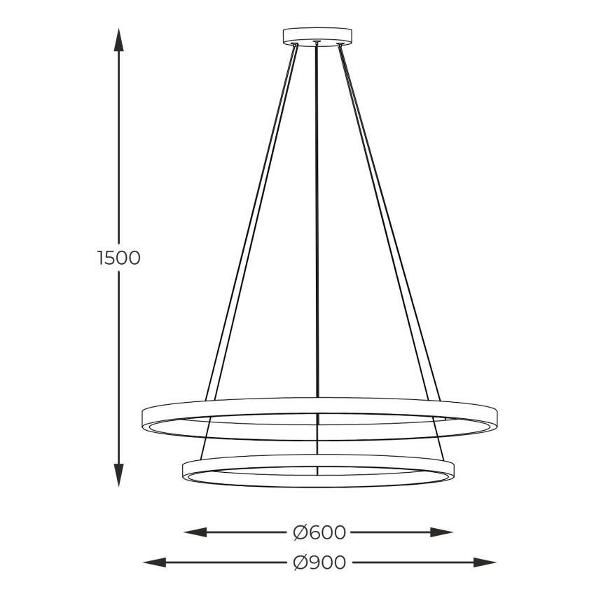 Zuma Line - LED Lühter LED/72W/230V 3000/4000/6000K d. 90 cm must