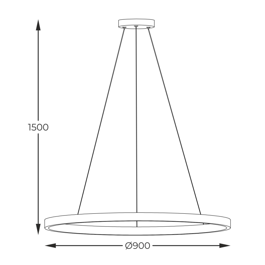 Zuma Line - LED Lühter LED/40W/230V 3000/4000/6000K d. 90 cm must