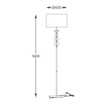 Zuma Line - Põrandalamp 1xE27/60W/230V must